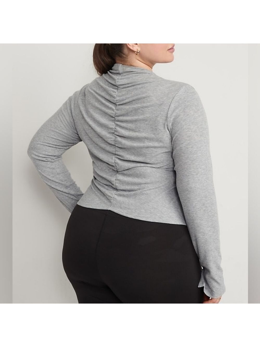 4X - Old Navy | Reversible UltraLite Mock-Neck Rib-Knit Ruched Top